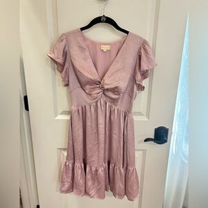 Small Altar’d State Metallic pink Mini flow Dress